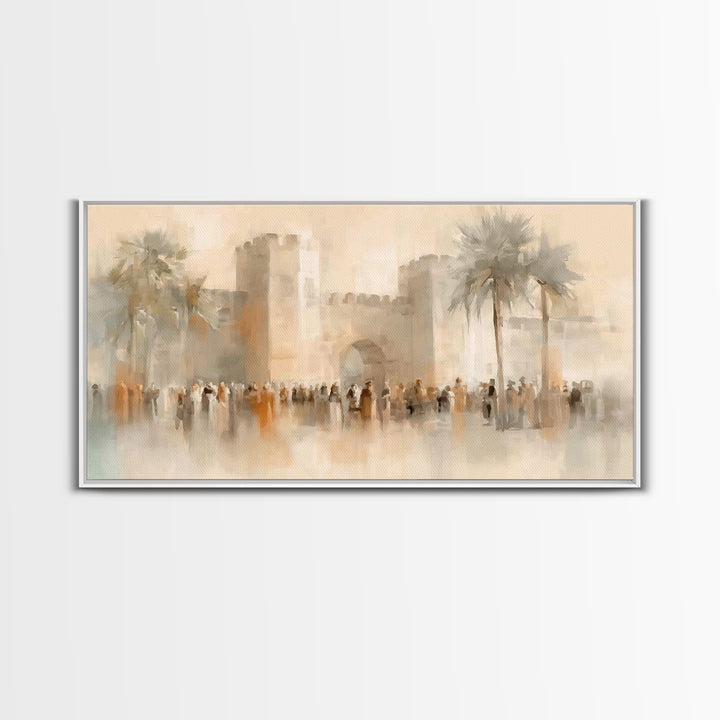 Gate Of Peace – Framed Canvas Print – Christian Wall Art – Jesus Painting – Christian Art Canvas – Christian Decor – Christmas Art