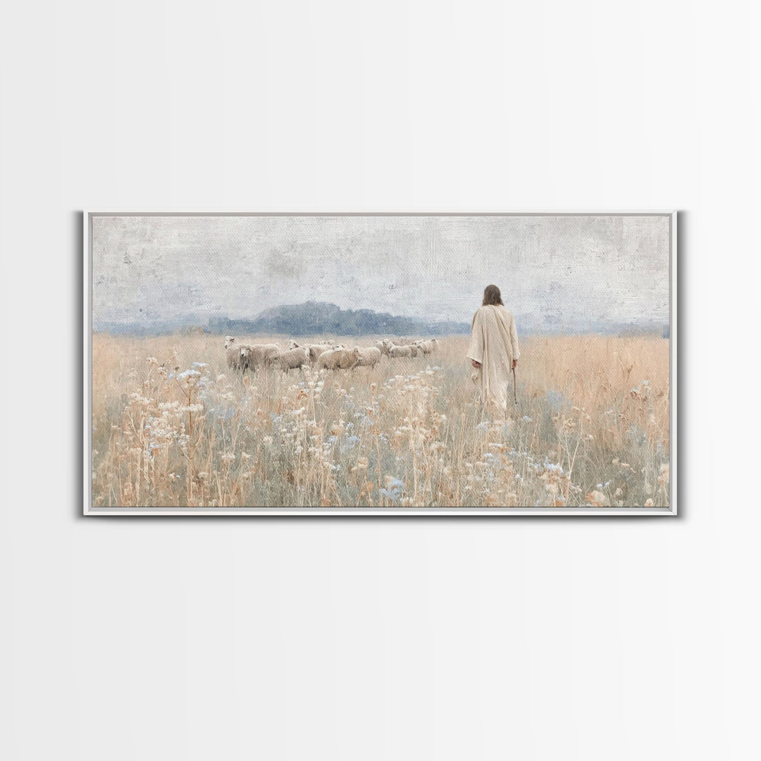 Fields Of Mercy, Framed Canvas Print, Christian Art Print, Jesus Painting, Christian Wall Art, Modern Christian Art, Christian Christmas Ar