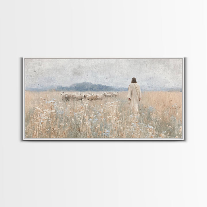 Fields Of Mercy, Framed Canvas Print, Christian Art Print, Jesus Painting, Christian Wall Art, Modern Christian Art, Christian Christmas Ar