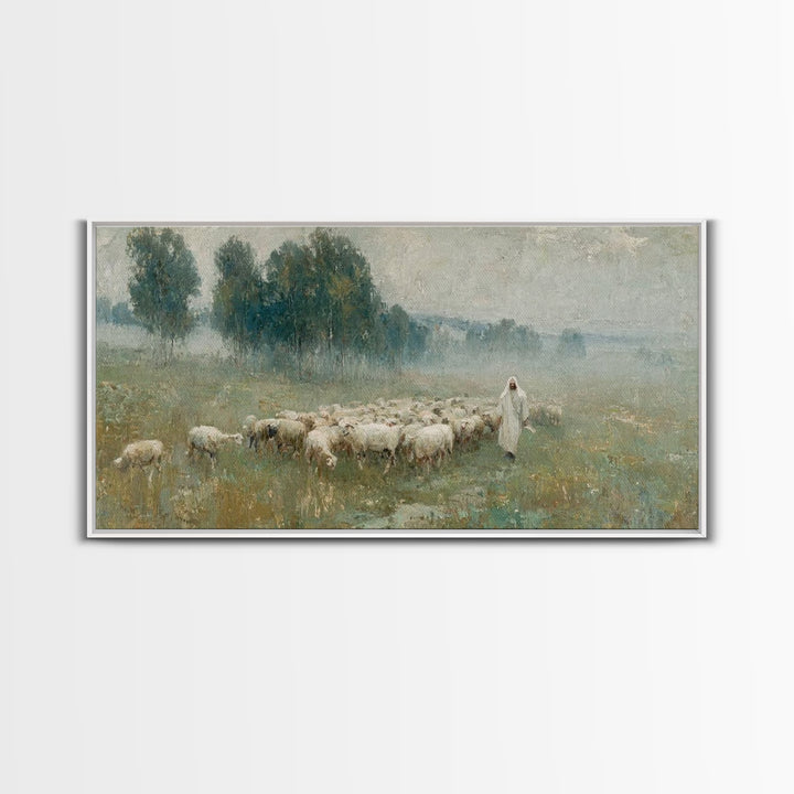 Valley Of Calm, Framed Canvas Print, Christian Wall Art, Jesus Painting, Christian Art Canvas, Large Christian Art, Christian Christmas Dec