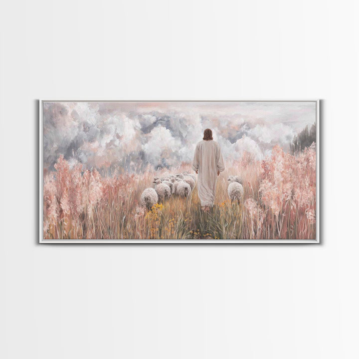 Clouds Of Promise – Framed Canvas Print – Christian Art Canvas – Jesus Painting – Christian Wall Art – Christian Gift Ideas – Christmas Art