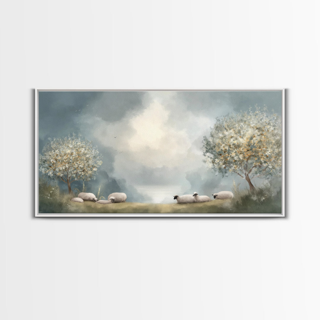 Blossoms Of Peace, Framed Canvas Print, Christian Art Print, Jesus Canvas Art, Christian Decor, Christmas Wall Art