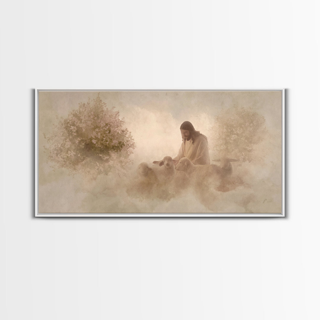 Heavenly Path - Framed Canvas Print - Christian Art Canvas - Jesus Painting Canvas - Christian Decorations - Christmas Art Prints