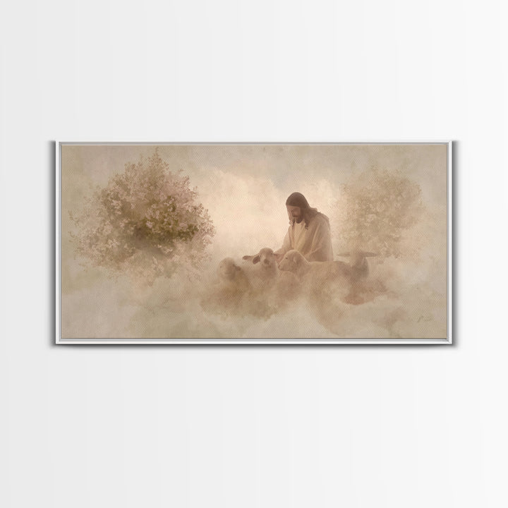 Heavenly Path - Framed Canvas Print - Christian Art Canvas - Jesus Painting Canvas - Christian Decorations - Christmas Art Prints