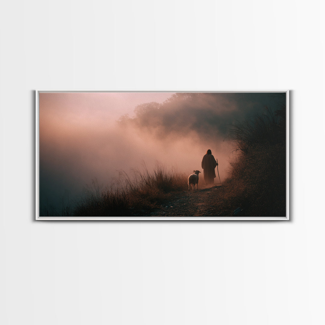 Dawn Of Mercy, Framed Canvas Print, Christian Art Canvas, Jesus Painting, Christian Wall Art, Moody Christian Art, Christian Decor