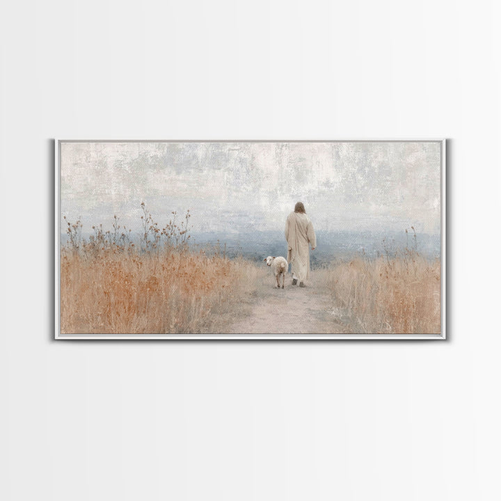 Holy Night Path | Framed Canvas Print | Christian Art Canvas | Jesus Painting | Christian Wall Art | Modern Christian Painting | Christian