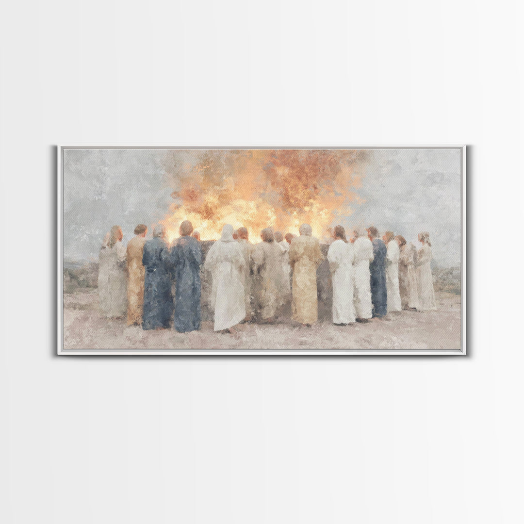 Sacred Gathering – Framed Canvas Print – Christian Wall Art – Jesus Painting – Christian Art Canvas – Christmas Art
