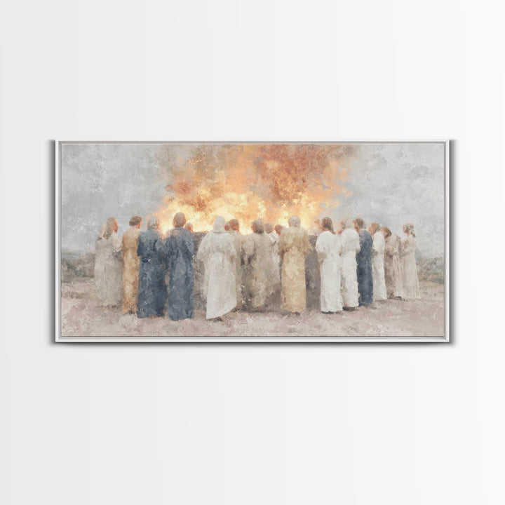 Sacred Gathering – Framed Canvas Print – Christian Wall Art – Jesus Painting – Christian Art Canvas – Christmas Art