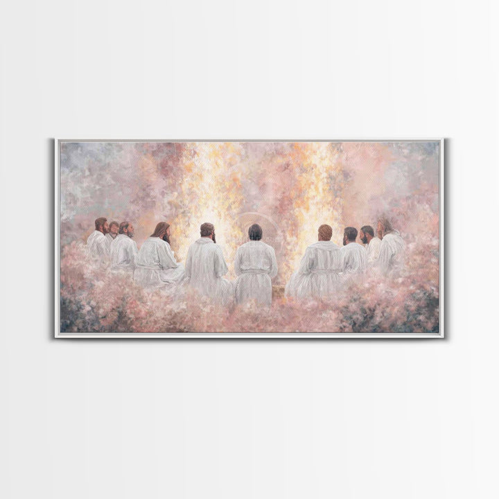 Circle Of Peace, Framed Canvas Print, Christian Art Print, Jesus Painting, Christian Wall Art, Christmas Canvas Wall Art