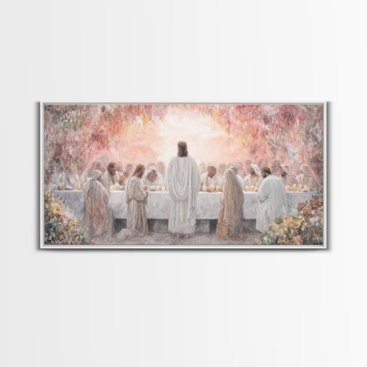 Radiant Supper | Framed Canvas Print | Christian Wall Art | Jesus Painting | Christian Christmas Art | Christian Art Canvas