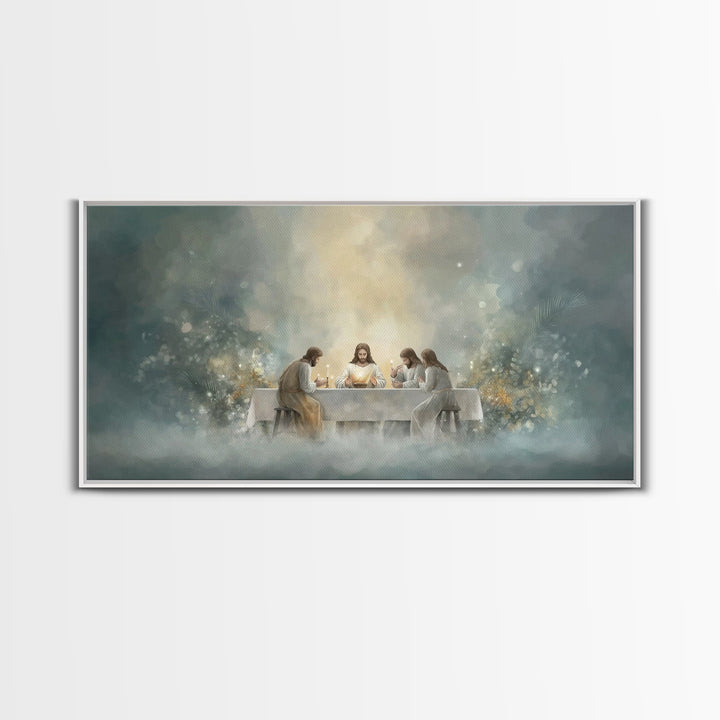Heavenly Banquet – Framed Canvas Print – Christian Art Canvas – Jesus Painting – Christian Wall Art – Christmas Art Prints