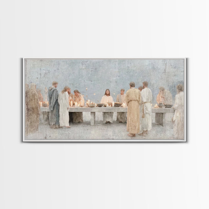 Last Supper Grace – Framed Canvas Print – Christian Art Canvas – Christian Wall Art – Jesus Painting – Christmas Art