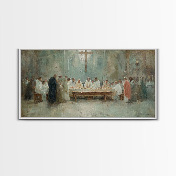 Sacred Communion Light – Framed Canvas Print – Christian Wall Art – Jesus Painting – Christian Art Canvas – Christian Decor – Christian Art