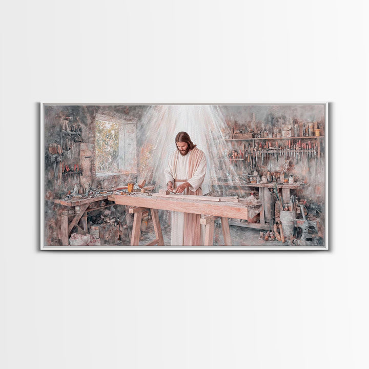 Carpenter’s Calling – Framed Canvas Print – Christian Wall Art – Jesus Painting – Christian Art Canvas – Christian Decor – Christian Art