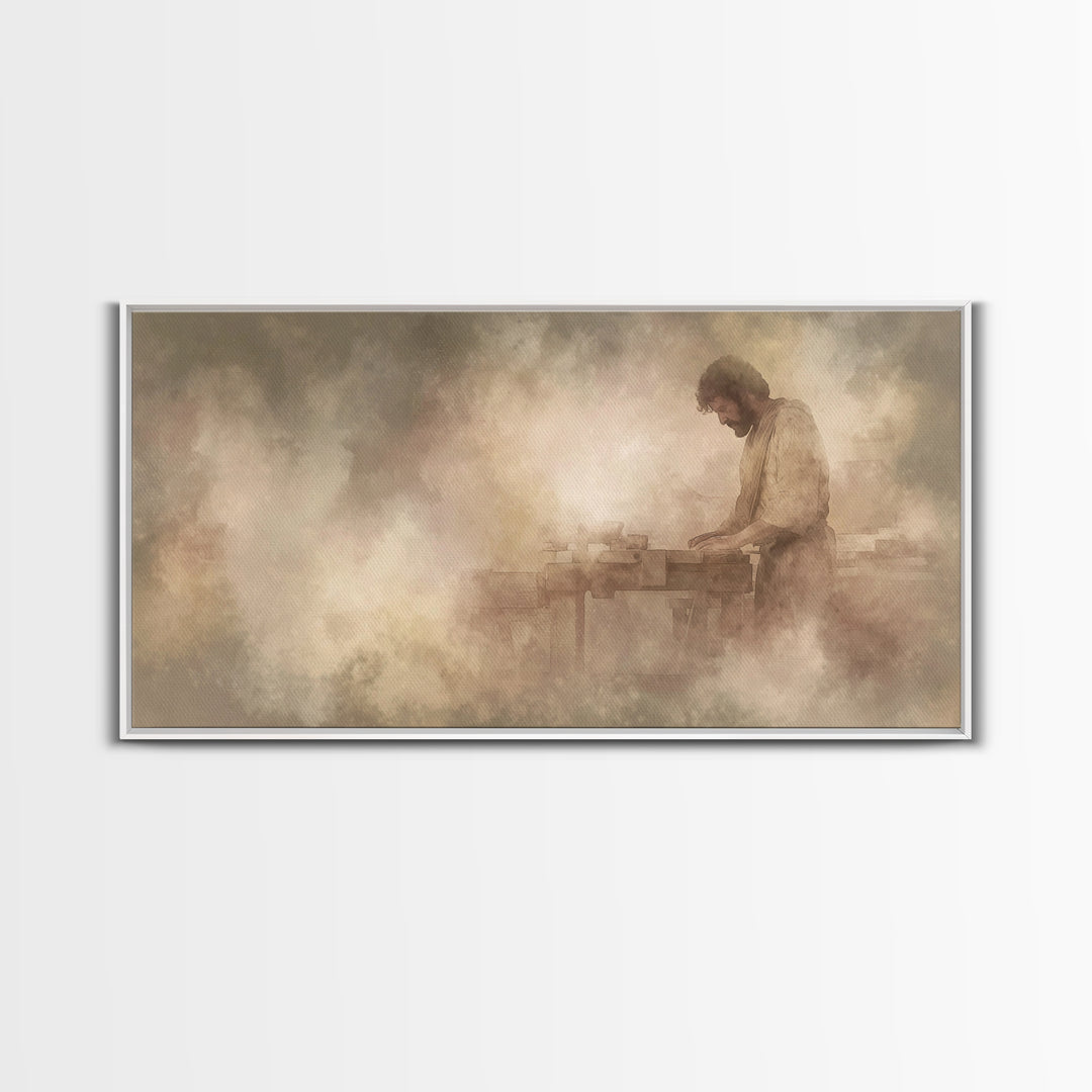 Breadmaker’s Blessing – Framed Canvas Print – Christian Art Canvas – Christian Wall Art – Christian Decor – Christian Christmas Art – Jesus