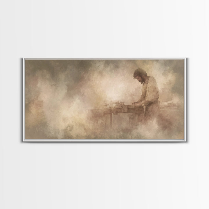 Breadmaker’s Blessing – Framed Canvas Print – Christian Art Canvas – Christian Wall Art – Christian Decor – Christian Christmas Art – Jesus