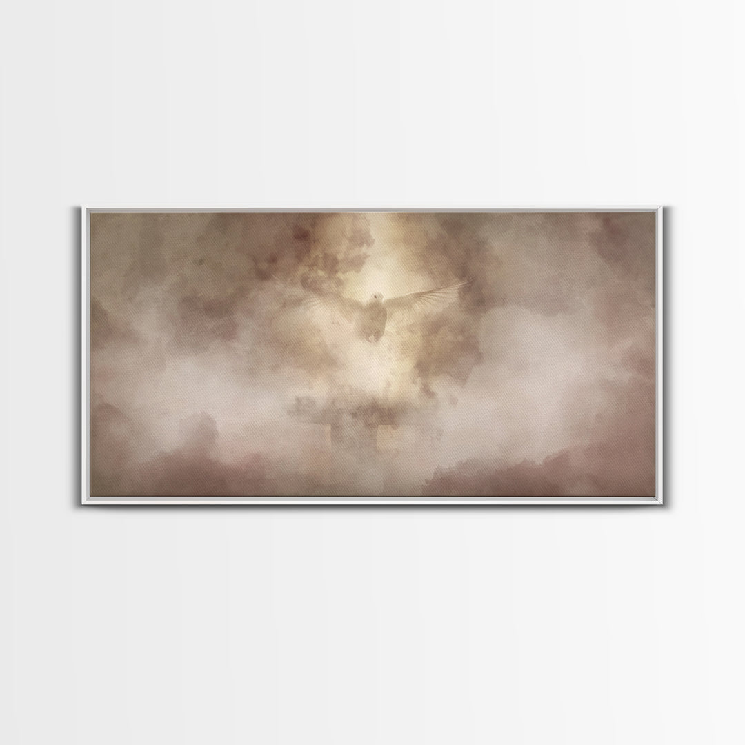Spirit Ascending, Framed Canvas Print, Christian Art Painting, Modern Christian Painting, Christian Wall Art, Unique Christian Art