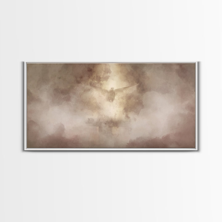 Spirit Ascending, Framed Canvas Print, Christian Art Painting, Modern Christian Painting, Christian Wall Art, Unique Christian Art
