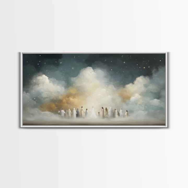 Starry Ascension – Framed Canvas Print – Christian Christmas Art – Christian Wall Art – Modern Christian Art – Christian Art Canvas – Chris