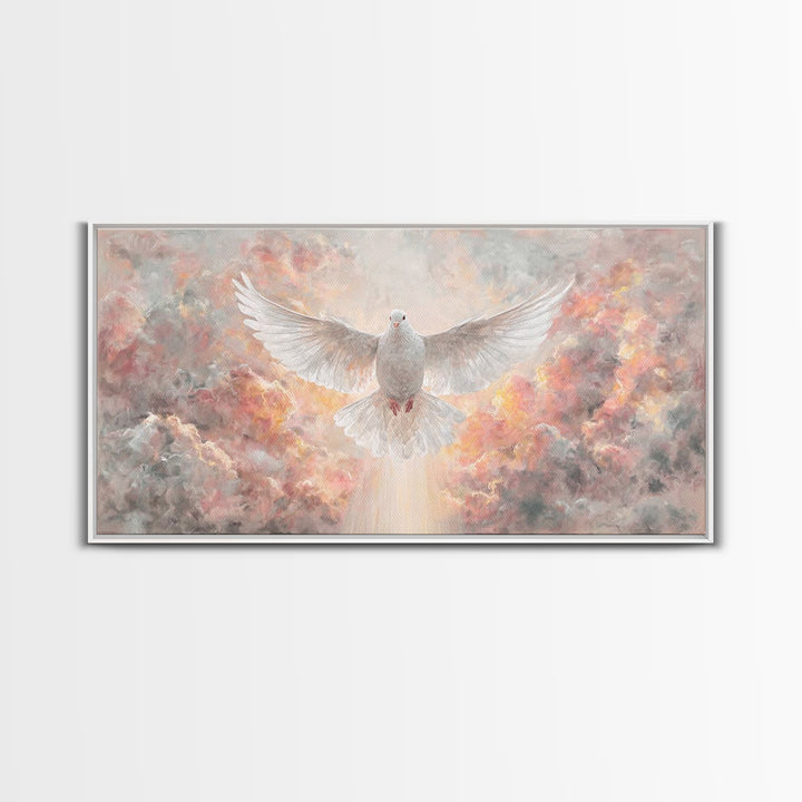 Radiant Descent – Framed Canvas Print – Christian Art – Christian Christmas Art – Framed Christmas Art – Christian Art Gift