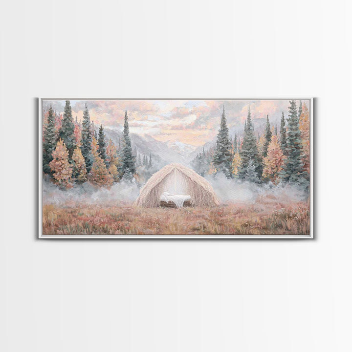 Forest Nativity | Framed Canvas Print | Christian Christmas Art | Jesus Painting | Christian Wall Art | Christmas Art | Christian Art Canva