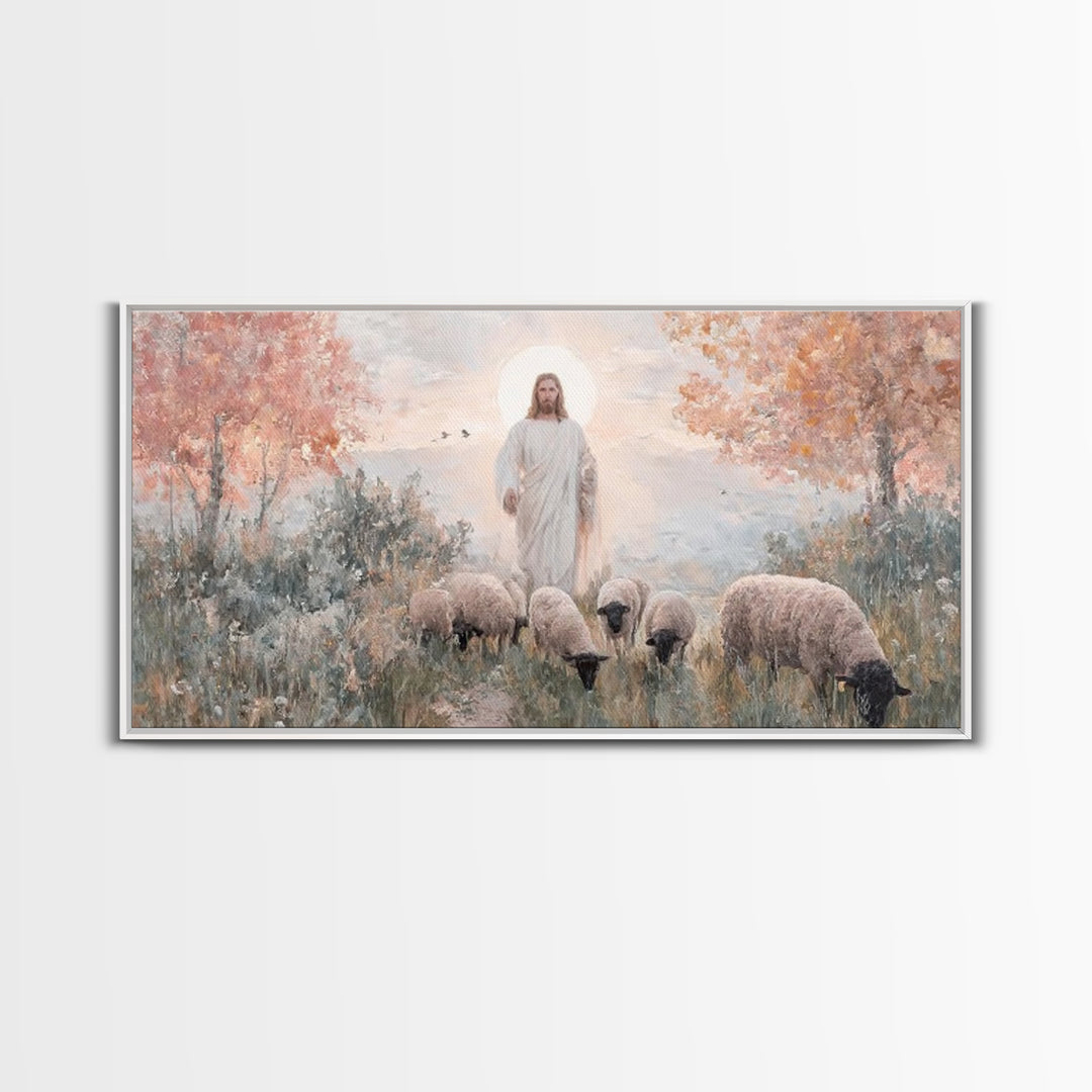 Shepherds Of Peace | Framed Canvas Print | Christian Wall Art | Christian Art Canvas | Jesus Painting | Christian Decor | Christian Christm