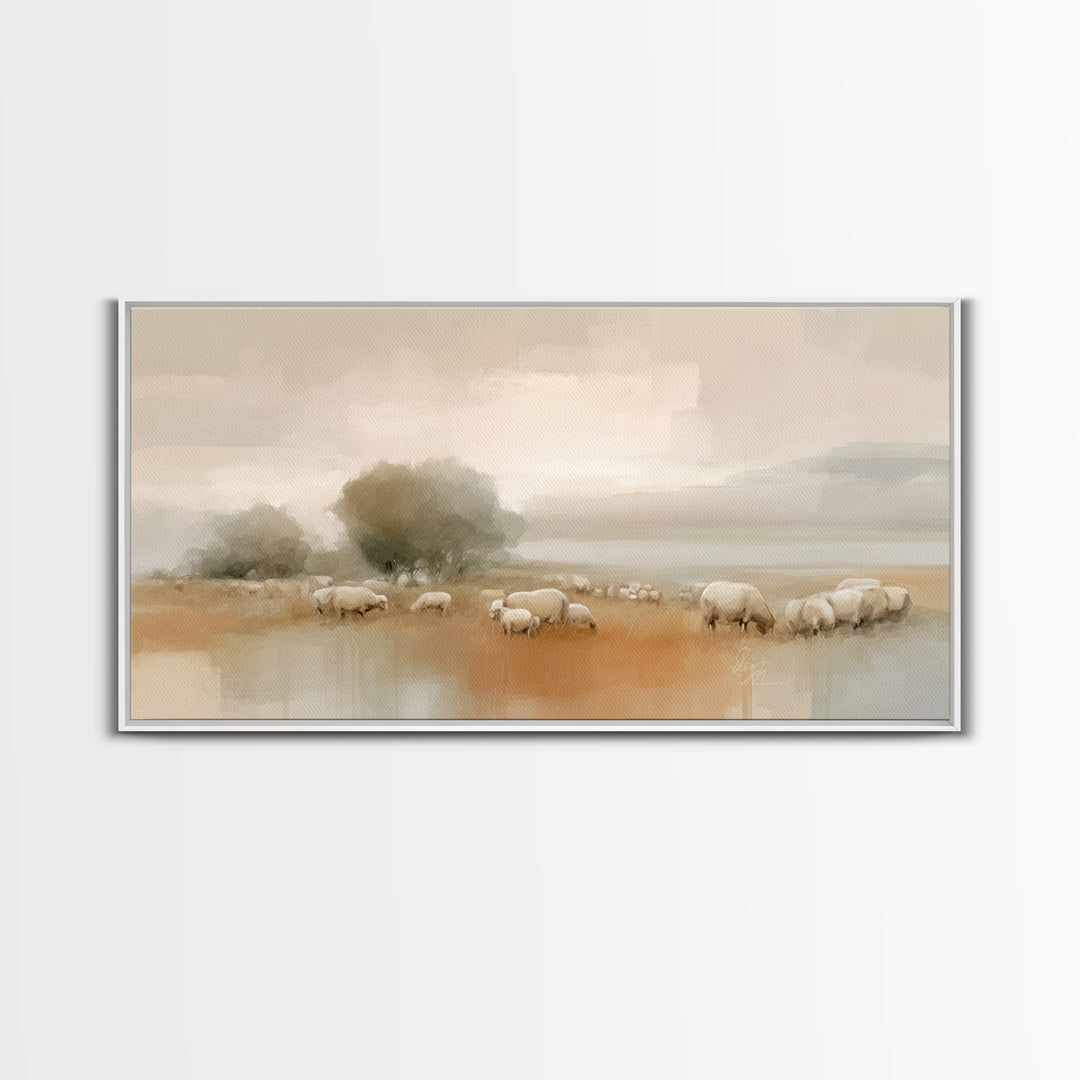 Silent Field Blessing, Framed Canvas Print, Christian Wall Art, Christian Art, Jesus Painting, Christian Art Canvas, Christmas Art, Christi