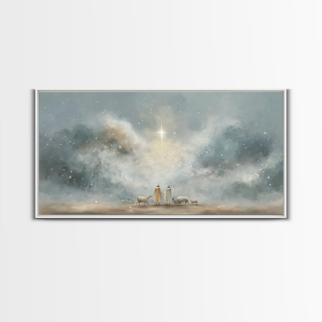Wonder In The Heavens – Framed Canvas Print – Christian Art Canvas – Christian Wall Art – Christmas Art – Christian Christmas Art – Christi
