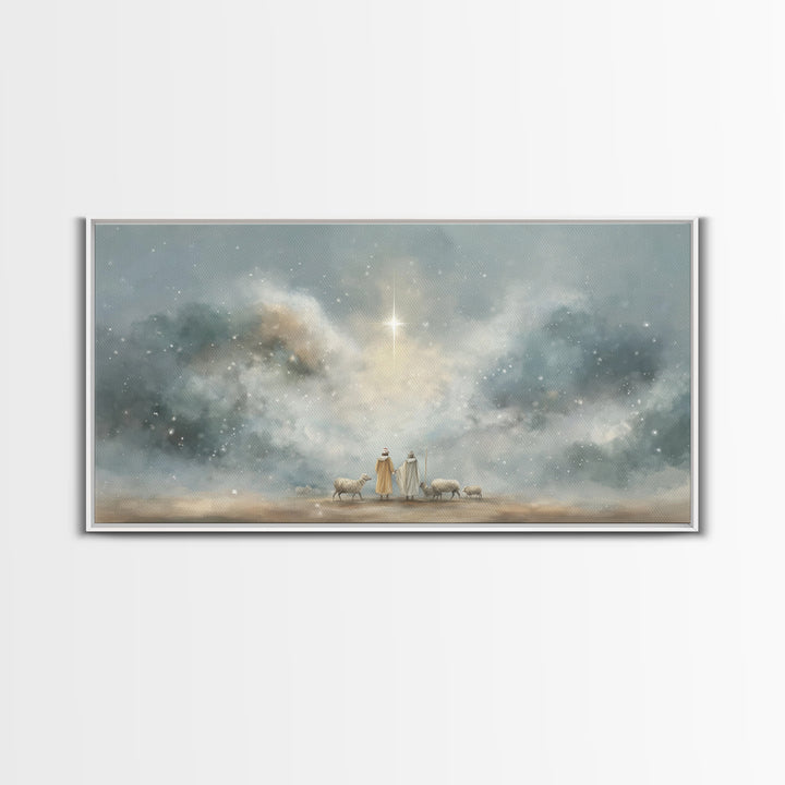 Wonder In The Heavens – Framed Canvas Print – Christian Art Canvas – Christian Wall Art – Christmas Art – Christian Christmas Art – Christi
