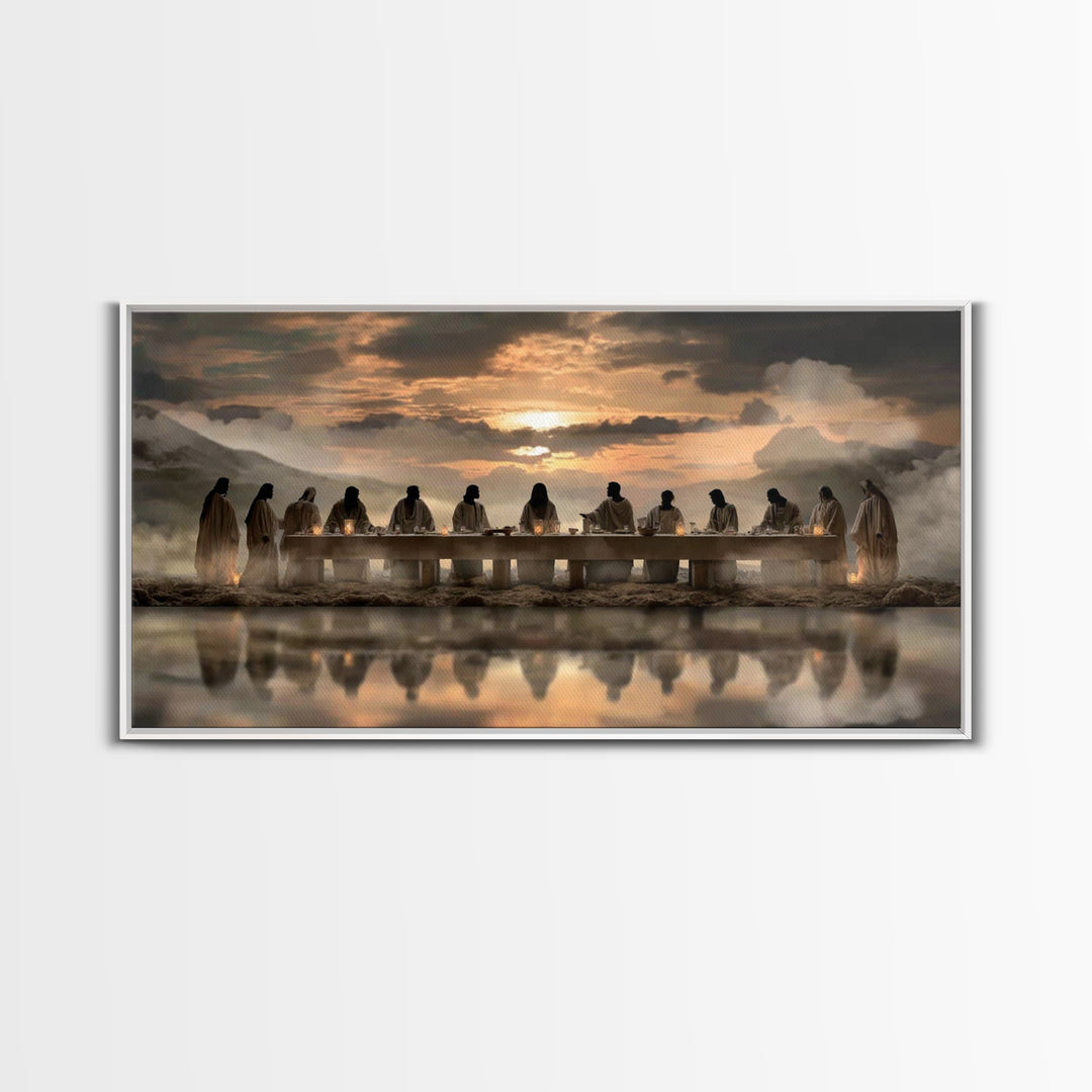 Sacred Supper Horizon – Framed Canvas Print – Christian Wall Art – Christian Art Canvas – Jesus Painting – Christian Christmas Art – Christ