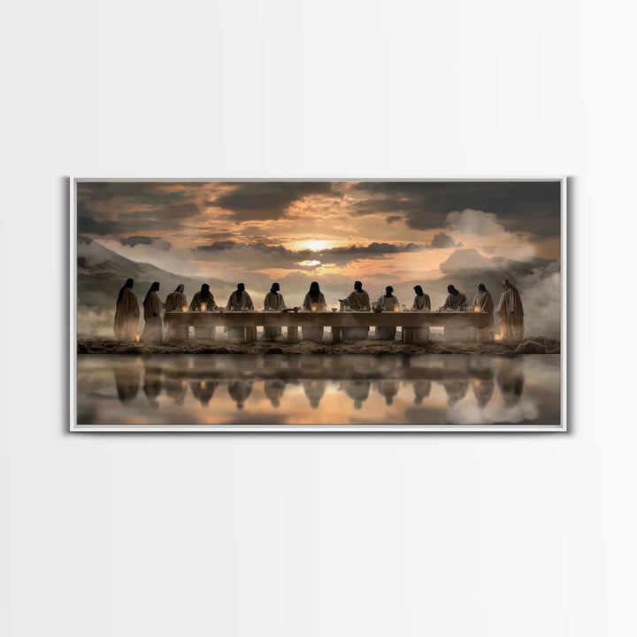 Sacred Supper Horizon – Framed Canvas Print – Christian Wall Art – Christian Art Canvas – Jesus Painting – Christian Christmas Art – Christ