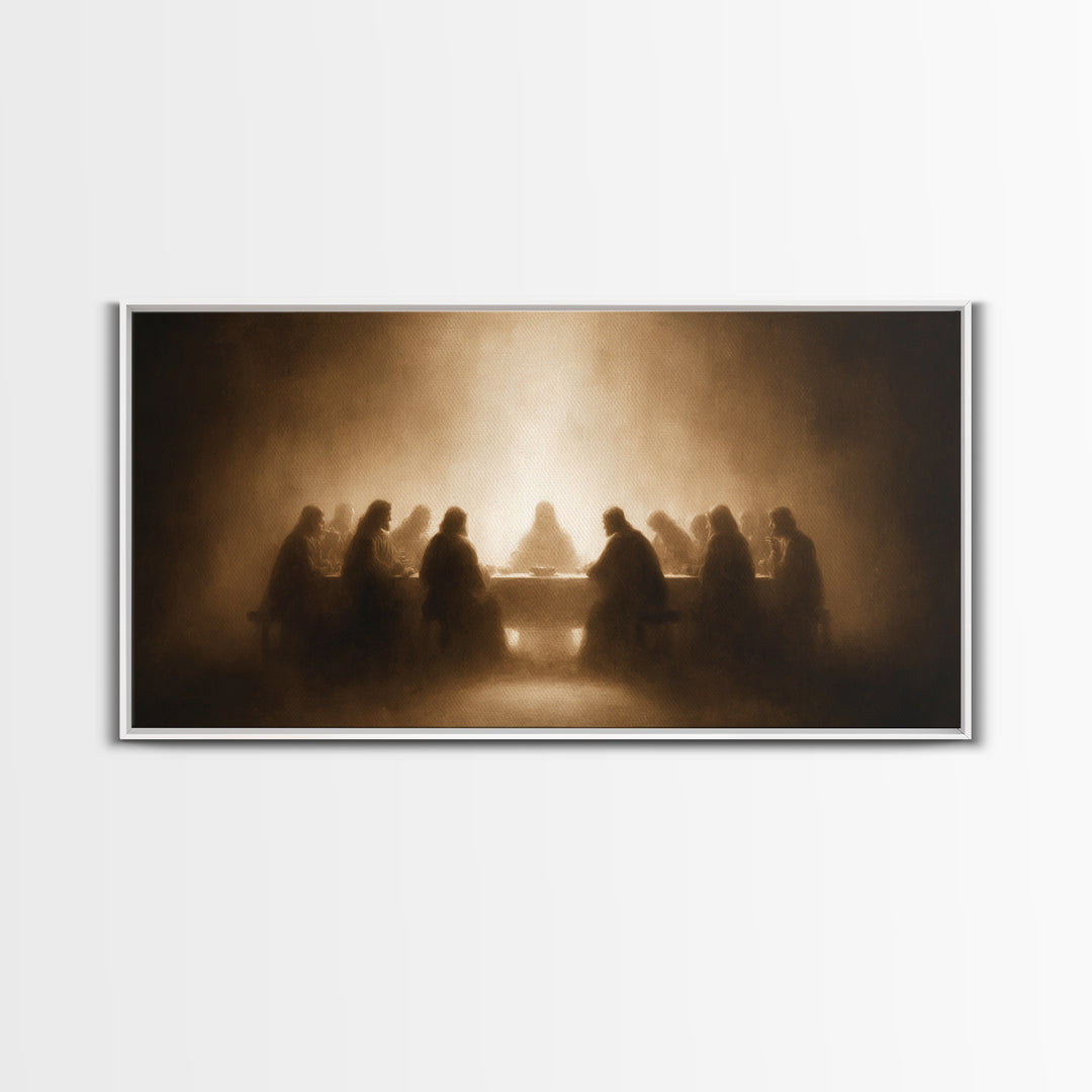 Sacred Evening – Framed Canvas Print – Christian Wall Art – Jesus Painting – Christian Christmas Art – Christian Decor – Christian Gift