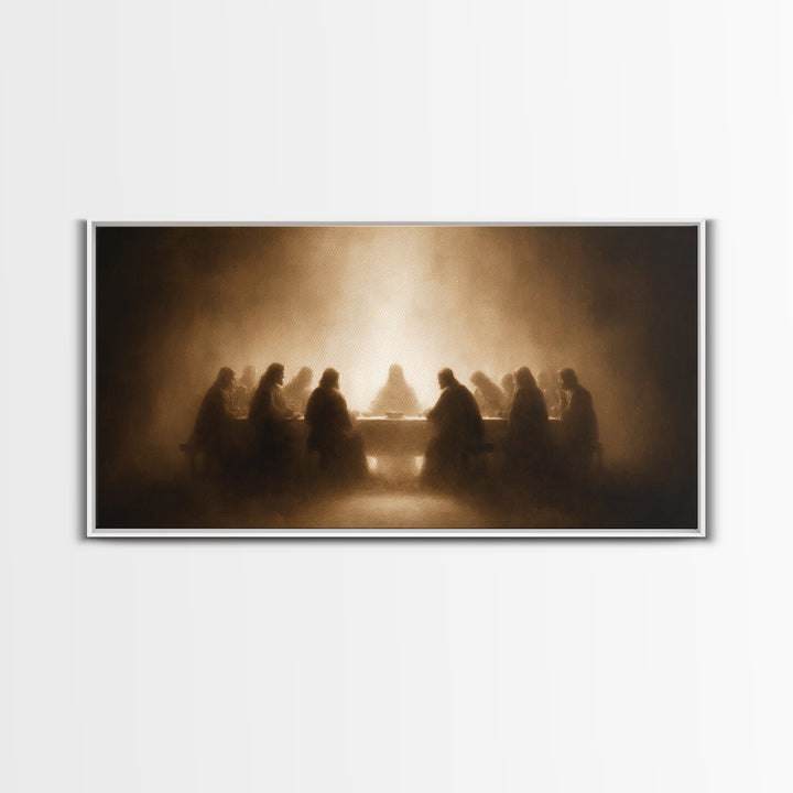 Sacred Evening – Framed Canvas Print – Christian Wall Art – Jesus Painting – Christian Christmas Art – Christian Decor – Christian Gift