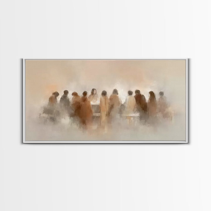 Heavenly Supper, Framed Canvas Print, Christian Art Canvas, Jesus Painting, Christian Wall Art, Christian Christmas Art, Christian Decor