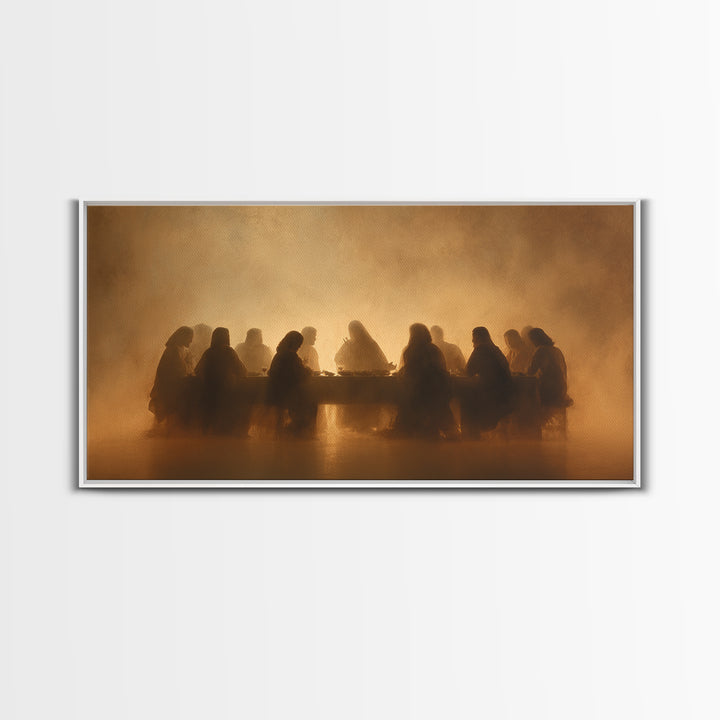 Golden Gathering | Framed Canvas Print | Christian Wall Art | Christian Art Canvas | Jesus Painting | Christian Christmas Decor | Christian