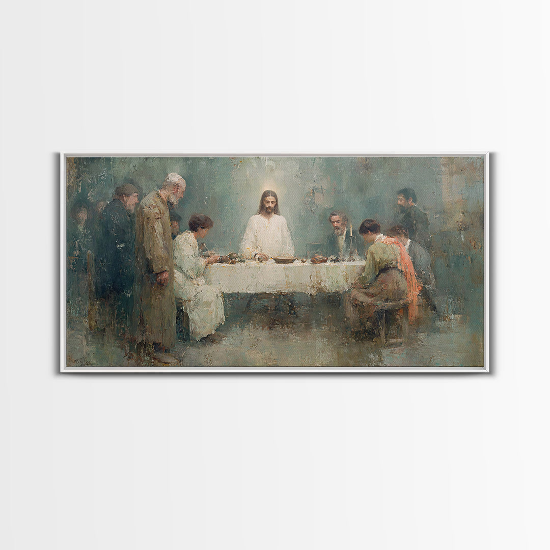 Bright Fellowship, Framed Canvas Print, Christian Art Canvas, Christian Wall Art, Jesus Painting, Christian Gift Ideas, Christmas Art Print