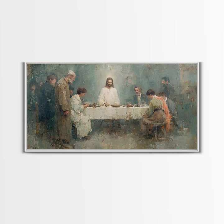 Bright Fellowship, Framed Canvas Print, Christian Art Canvas, Christian Wall Art, Jesus Painting, Christian Gift Ideas, Christmas Art Print