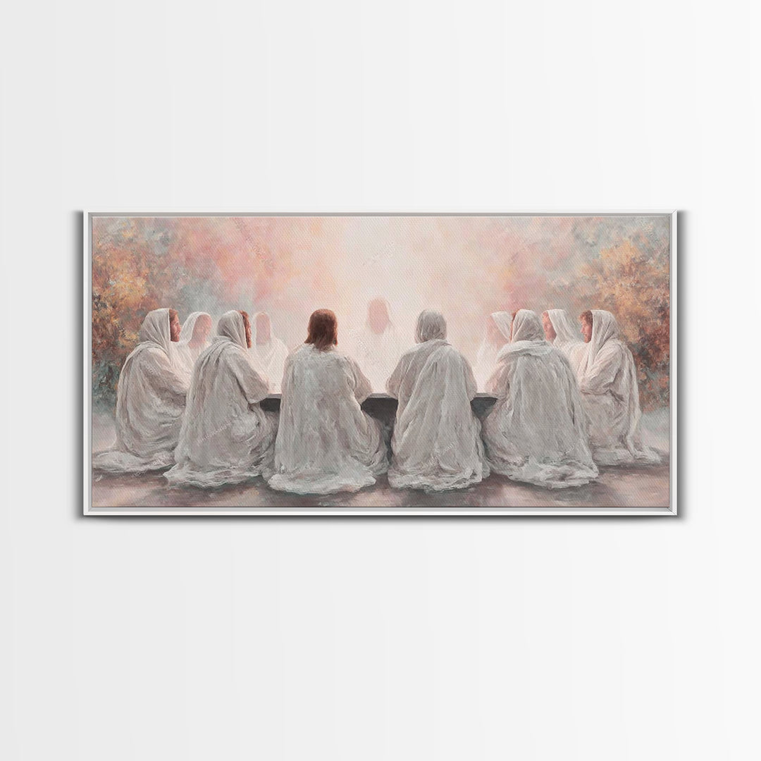 Celestial Feast, Framed Canvas Print, Christian Art Print, Christian Wall Art, Jesus Painting, Christian Christmas Decor, Christian Gift