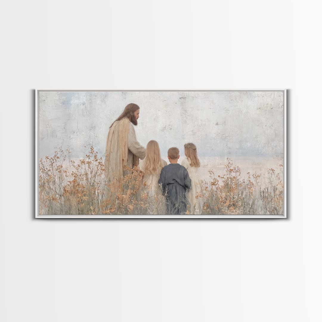 Gentle Meadow – Framed Canvas Print – Christian Art Canvas – Jesus Painting – Christian Wall Art – Christian Gift Ideas – Christian Decor
