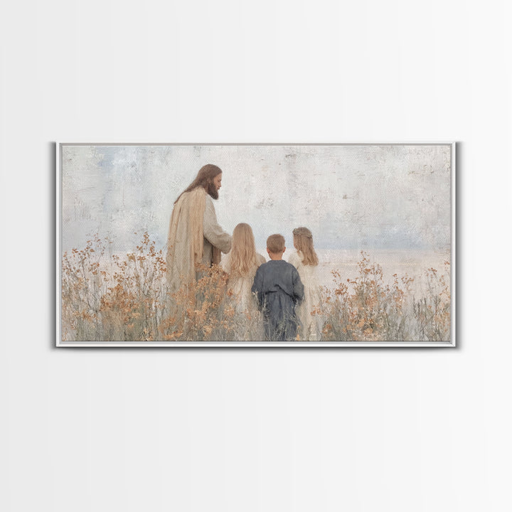 Gentle Meadow – Framed Canvas Print – Christian Art Canvas – Jesus Painting – Christian Wall Art – Christian Gift Ideas – Christian Decor