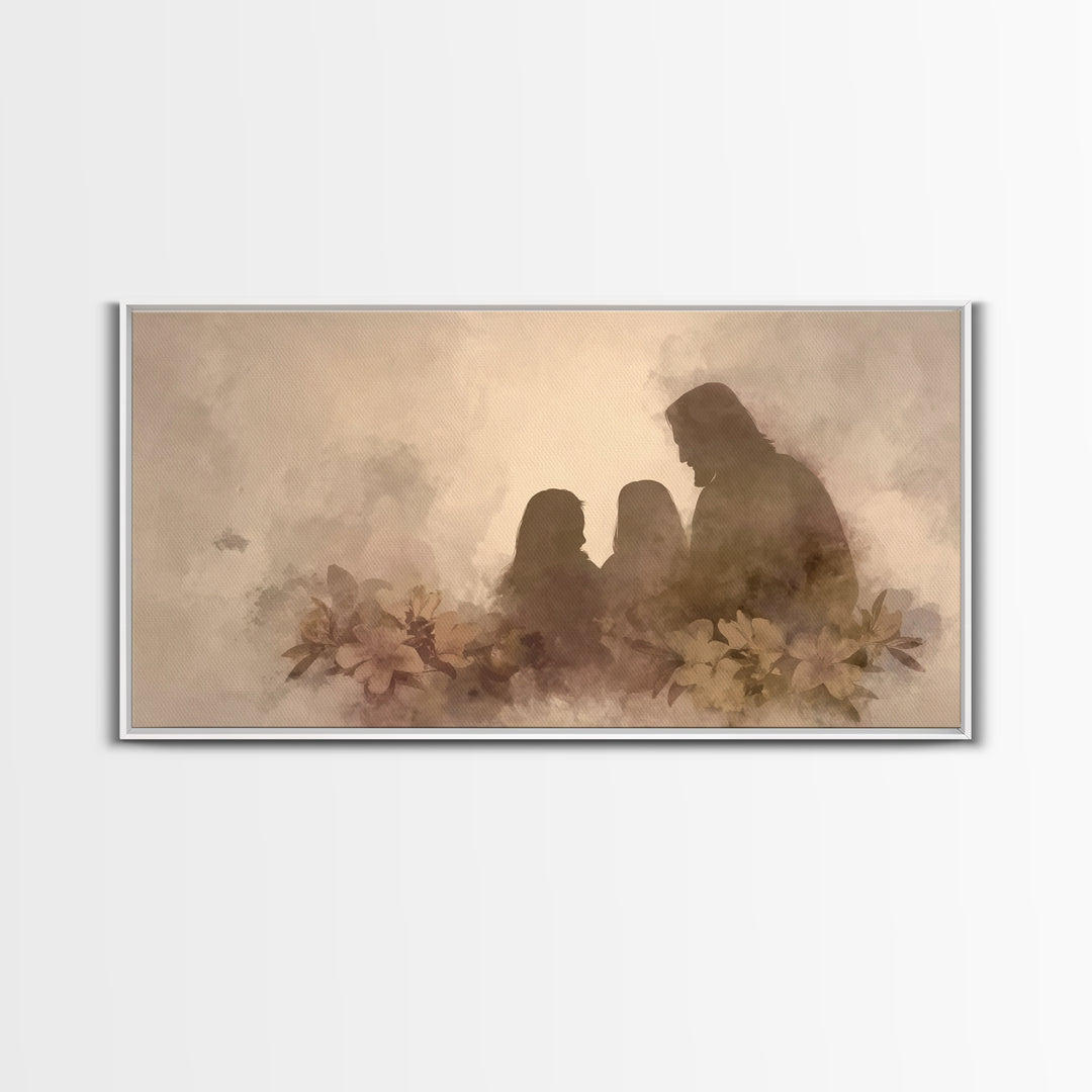 Garden Of Light | Framed Canvas Print | Christian Art Canvas | Jesus Painting | Christian Wall Art | Christian Art | Modern Christian Art
