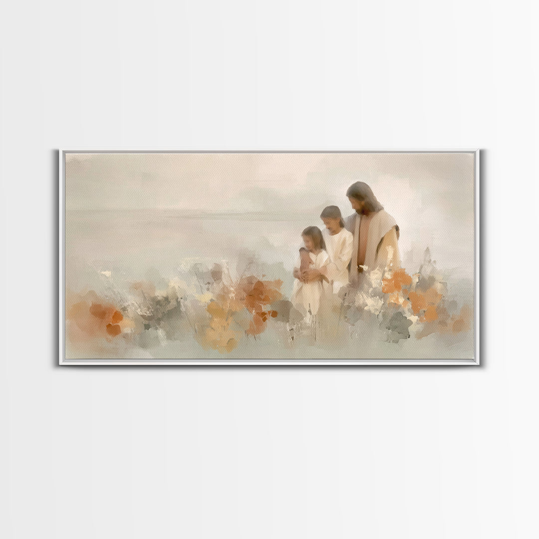 Quiet Morning Grace, Framed Canvas Print, Christian Art Canvas, Jesus Painting, Christian Wall Art, Subtle Christian Art, Christian Gift Id