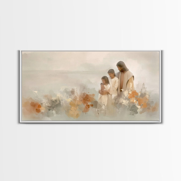 Quiet Morning Grace, Framed Canvas Print, Christian Art Canvas, Jesus Painting, Christian Wall Art, Subtle Christian Art, Christian Gift Id