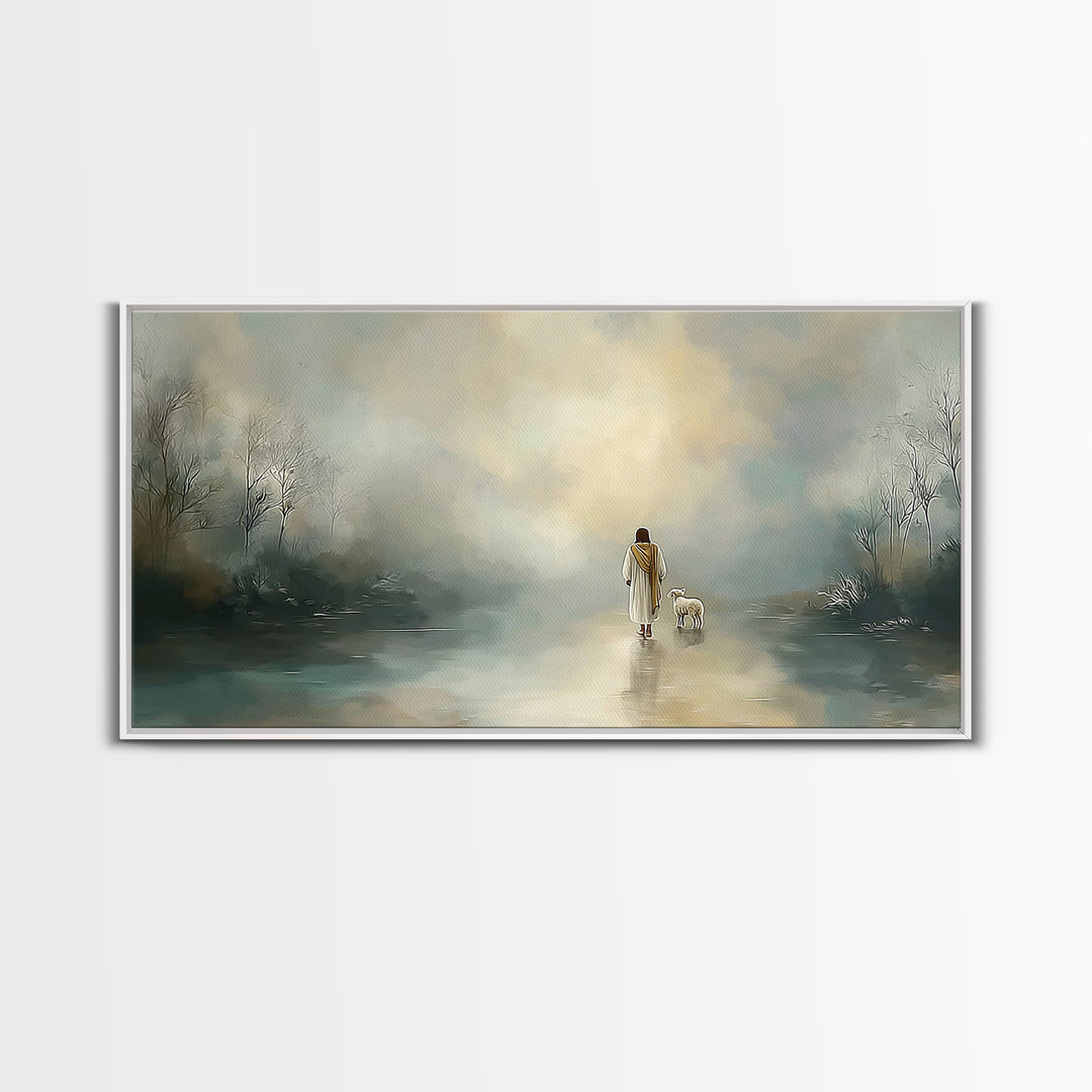 Shepherd’s Path | Framed Canvas Print | Christian Art Canvas | Jesus Painting | Christian Wall Art | Christian Decor For Home | Subtle Chri