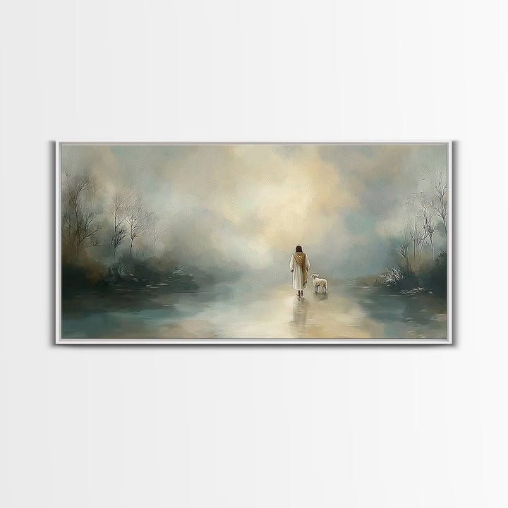 Shepherd’s Path | Framed Canvas Print | Christian Art Canvas | Jesus Painting | Christian Wall Art | Christian Decor For Home | Subtle Chri