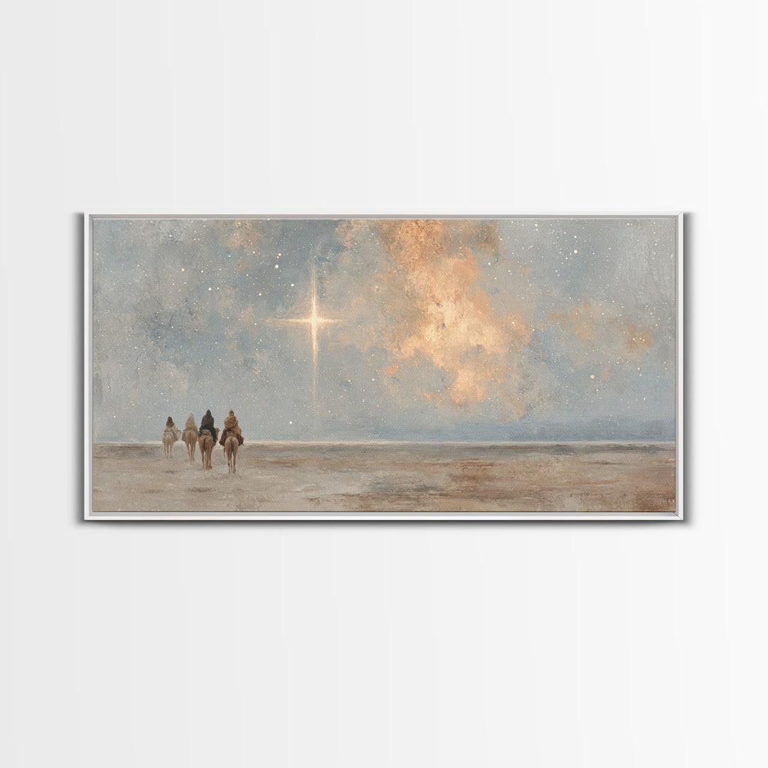 Star Of Bethlehem - Framed Canvas Print - Christian Christmas Art - Christian Art Canvas - Christian Wall Art - Christmas Art Prints