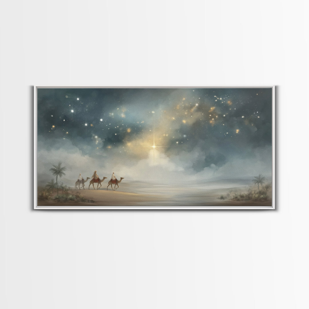 Night Of The Magi - Framed Canvas Print - Christmas Art Prints - Christian Christmas Art - Christian Wall Art - Christian Art Canvas