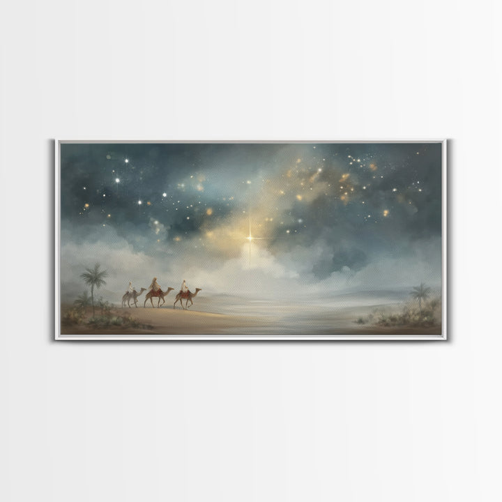 Night Of The Magi - Framed Canvas Print - Christmas Art Prints - Christian Christmas Art - Christian Wall Art - Christian Art Canvas