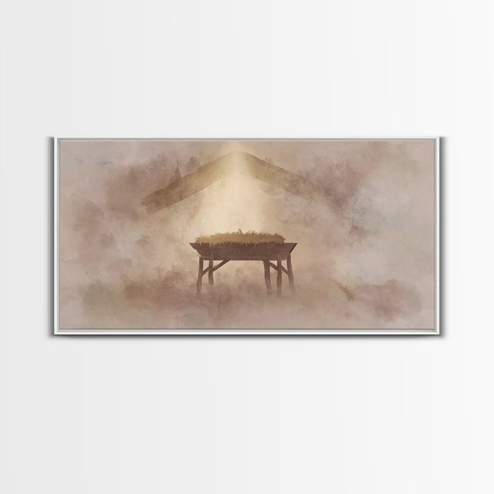 Manger Of Wonder – Framed Canvas Print – Christian Art – Christian Christmas Art – Christmas Wall Art – Christian Gift Ideas
