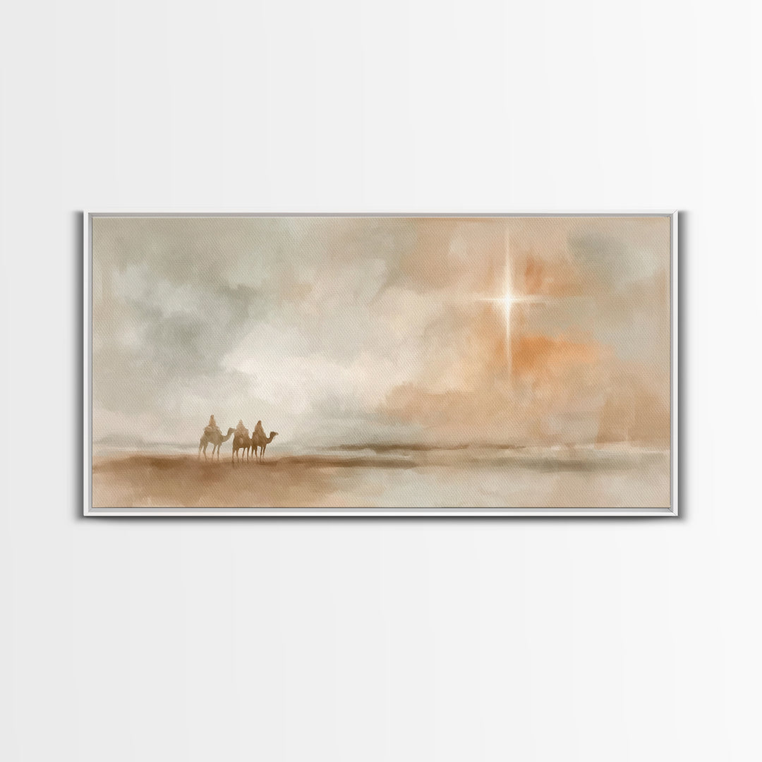 The Guiding Star – Framed Canvas Print – Christian Wall Art – Christian Art Canvas – Jesus Painting – Christmas Art – Christian Art Print